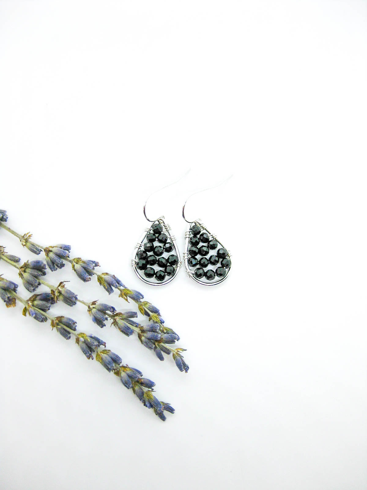 Cassia: Black Spinel Earrings - e797