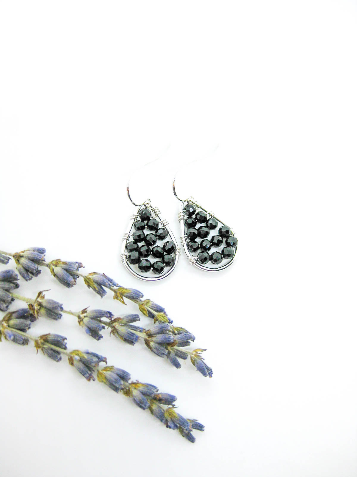 Cassia: Black Spinel Earrings - e797