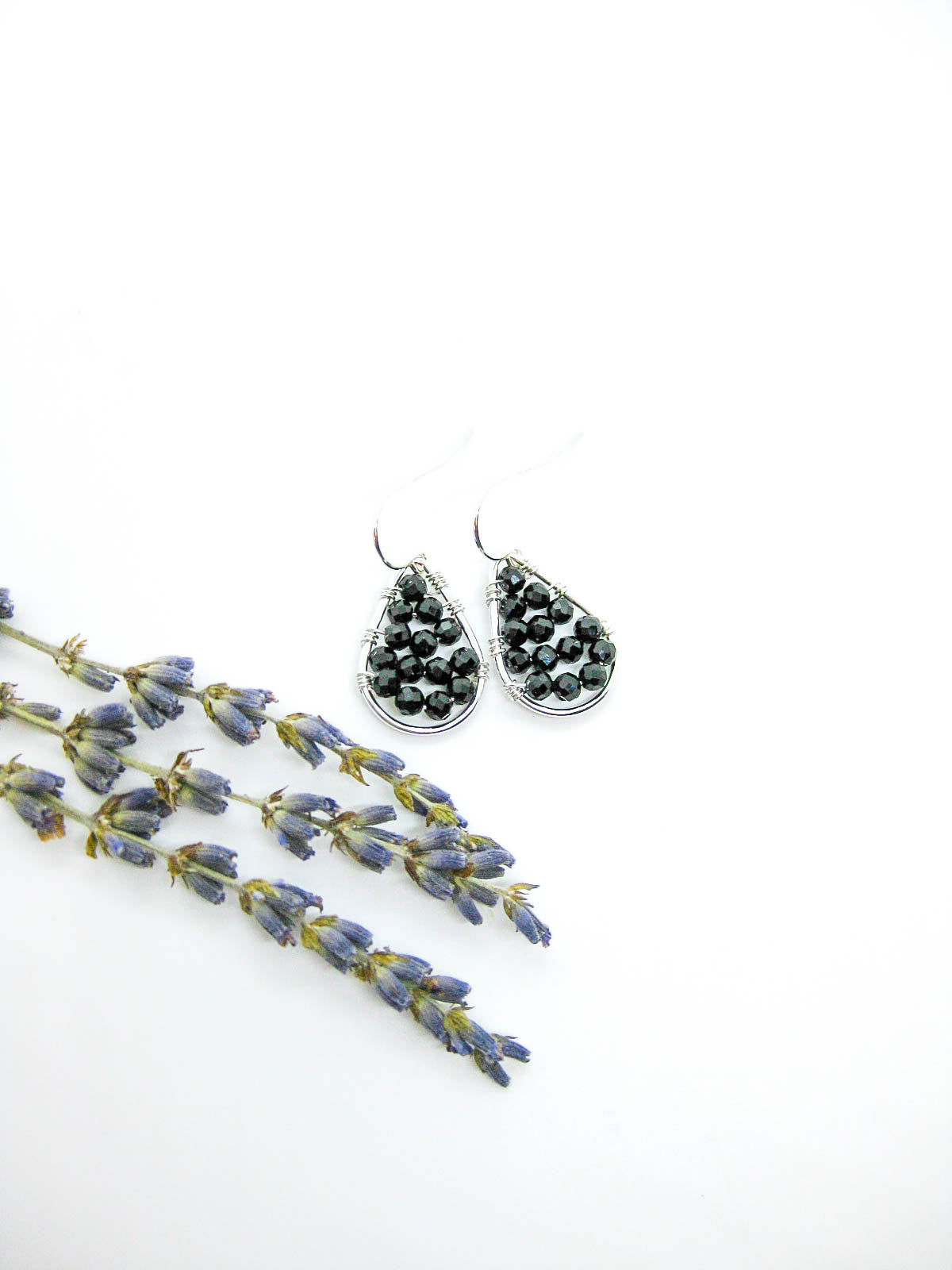 Cassia: Black Spinel Earrings - e797