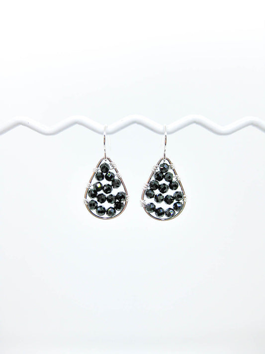 Cassia: Black Spinel Earrings - e797