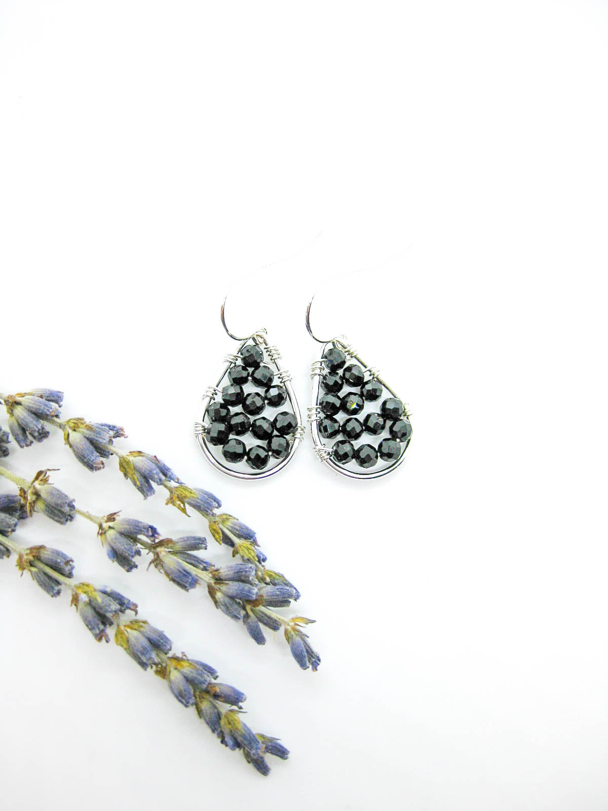 Cassia: Black Spinel Earrings - e797