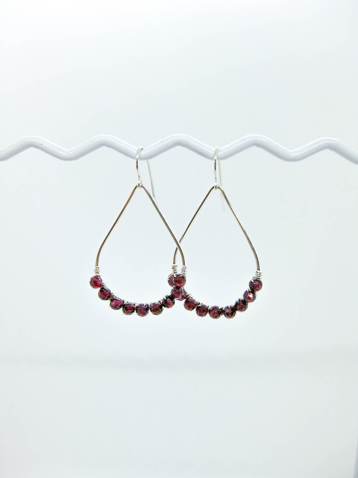 Bluebell: Garnet Earrings - e798