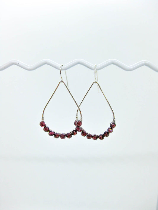 Bluebell: Garnet Earrings - e798