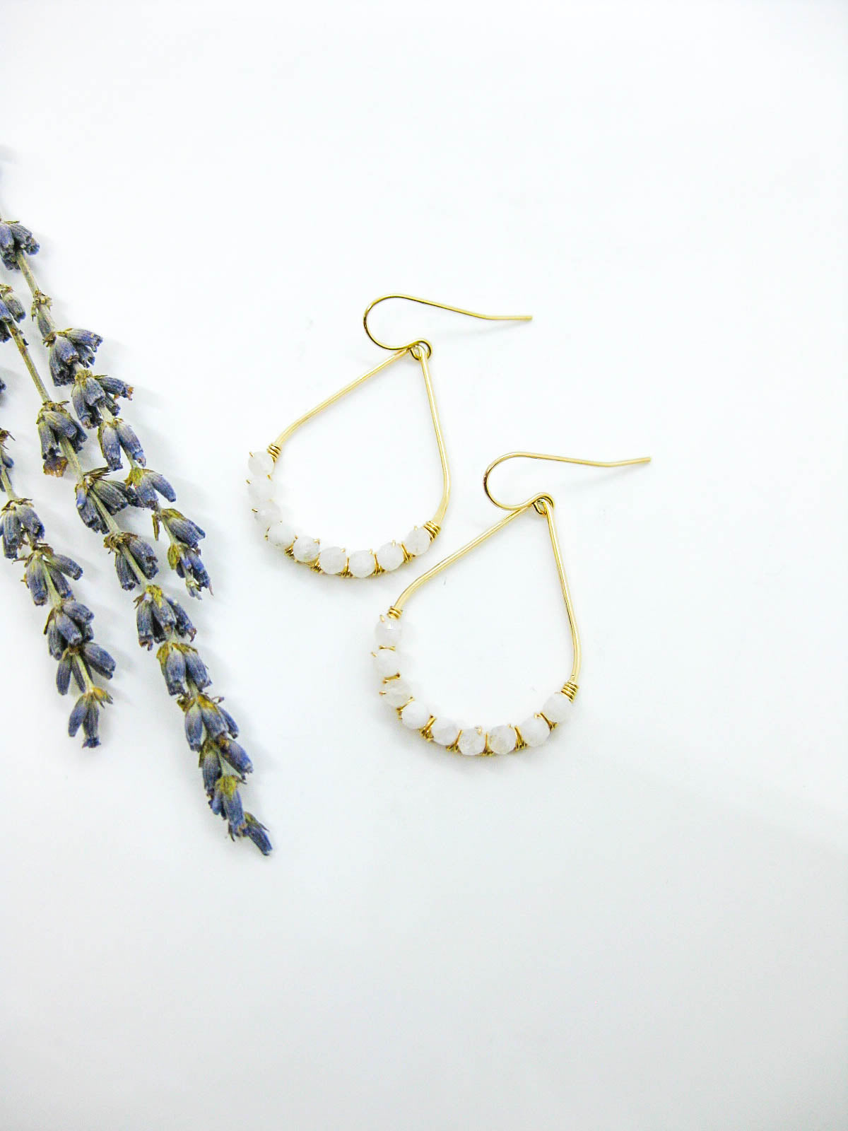 Bluebell: Moonstone Earrings - e799