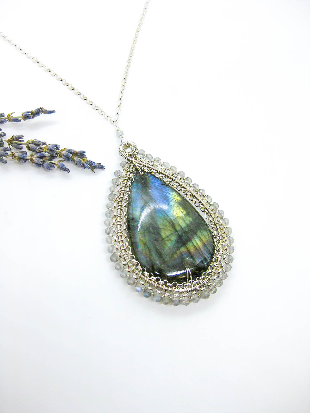 Alyssa: Labradorite Necklace - n590oak