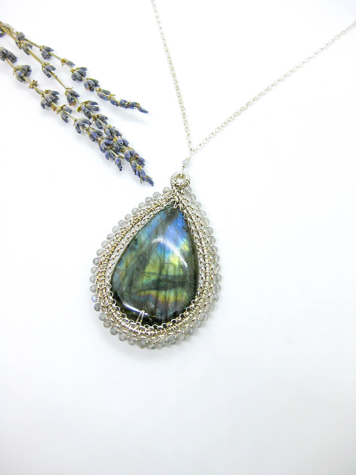 Alyssa: Labradorite Necklace - n590oak