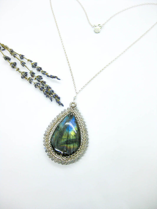 Alyssa: Labradorite Necklace - n590oak