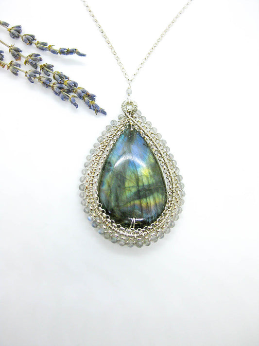 Alyssa: Labradorite Necklace - n590oak