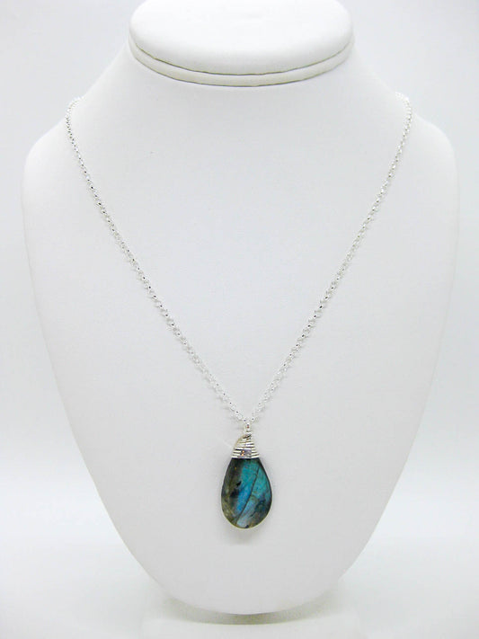 Essence: Labradorite 20" Necklace - n617c-oak