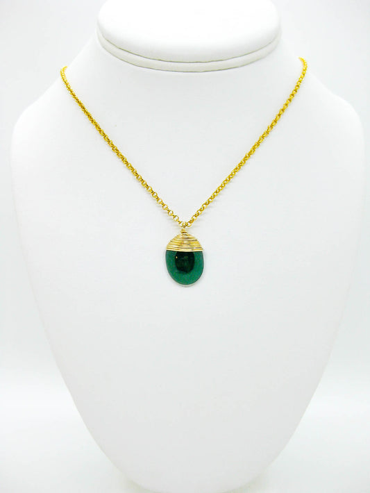 Sage: Jade Necklace - n652-oak