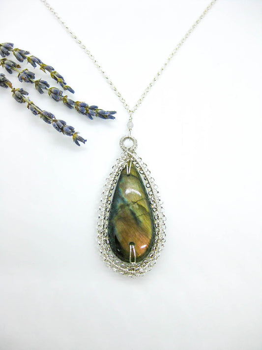 Zinnia: Labradorite Necklace - n656oak