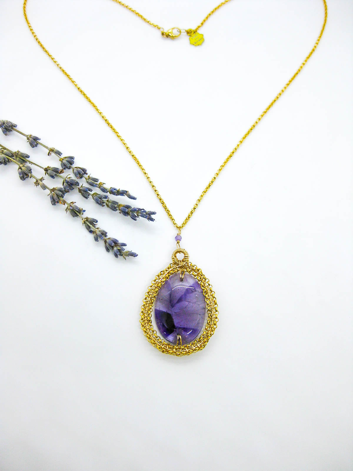 Zinnia: Amethyst Necklace - n658oak