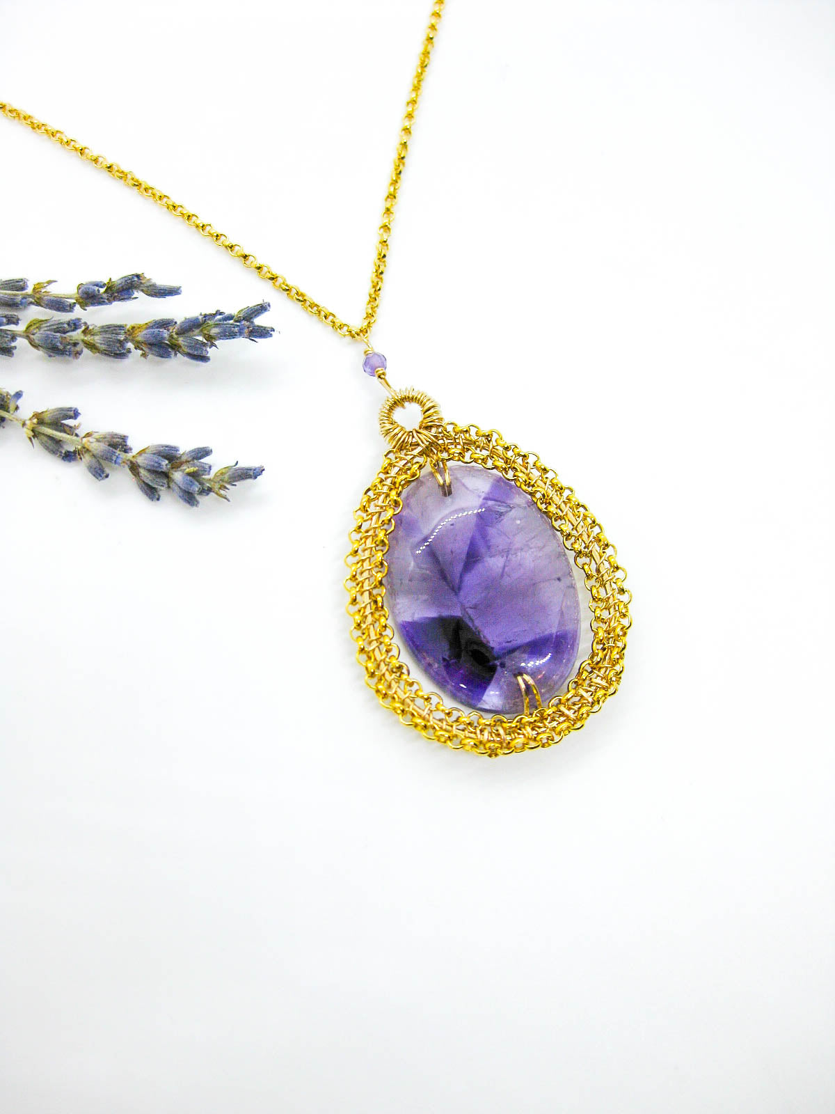 Zinnia: Amethyst Necklace - n658oak