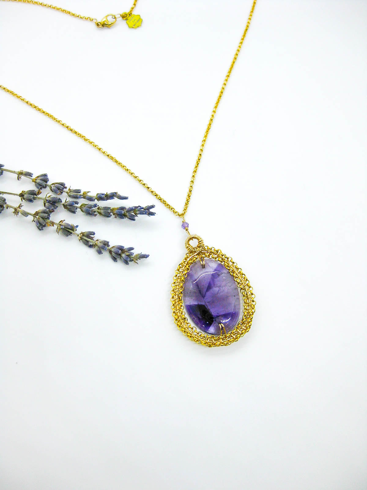 Zinnia: Amethyst Necklace - n658oak