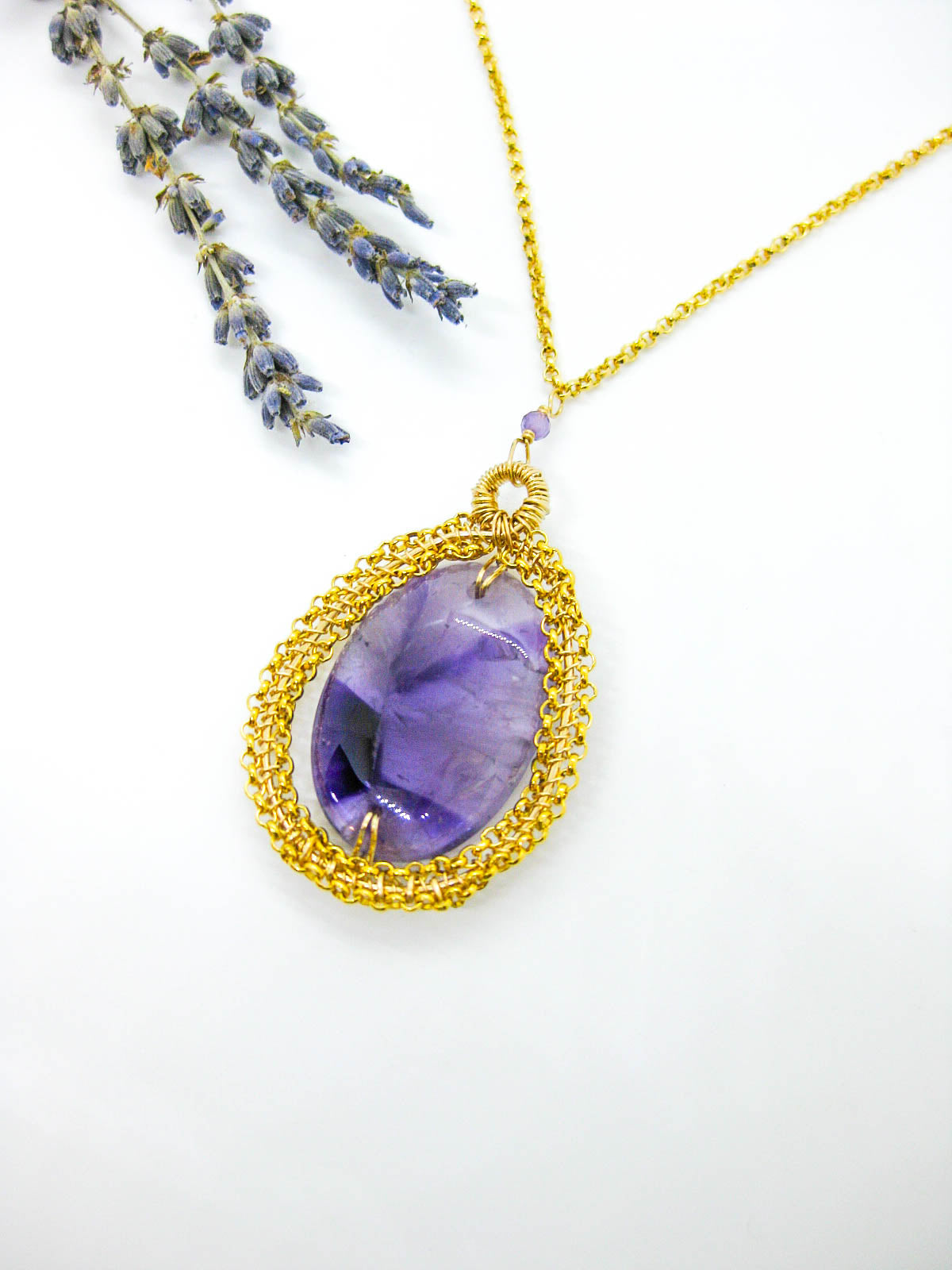 Zinnia: Amethyst Necklace - n658oak