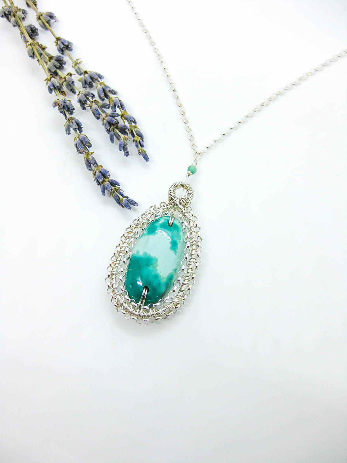 Zinnia: Turquoise Necklace - n664oak