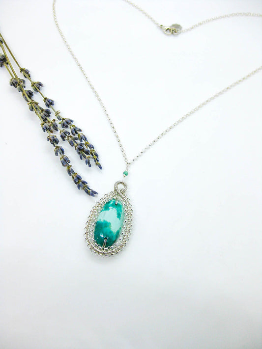 Zinnia: Turquoise Necklace - n664oak