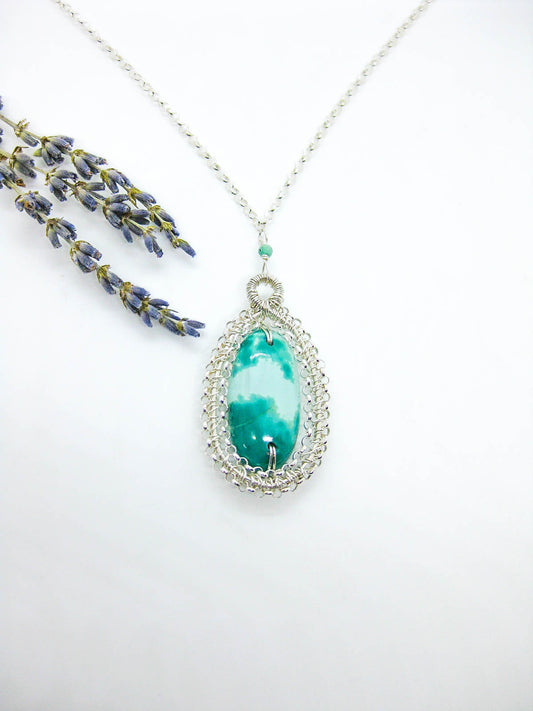 Zinnia: Turquoise Necklace - n664oak