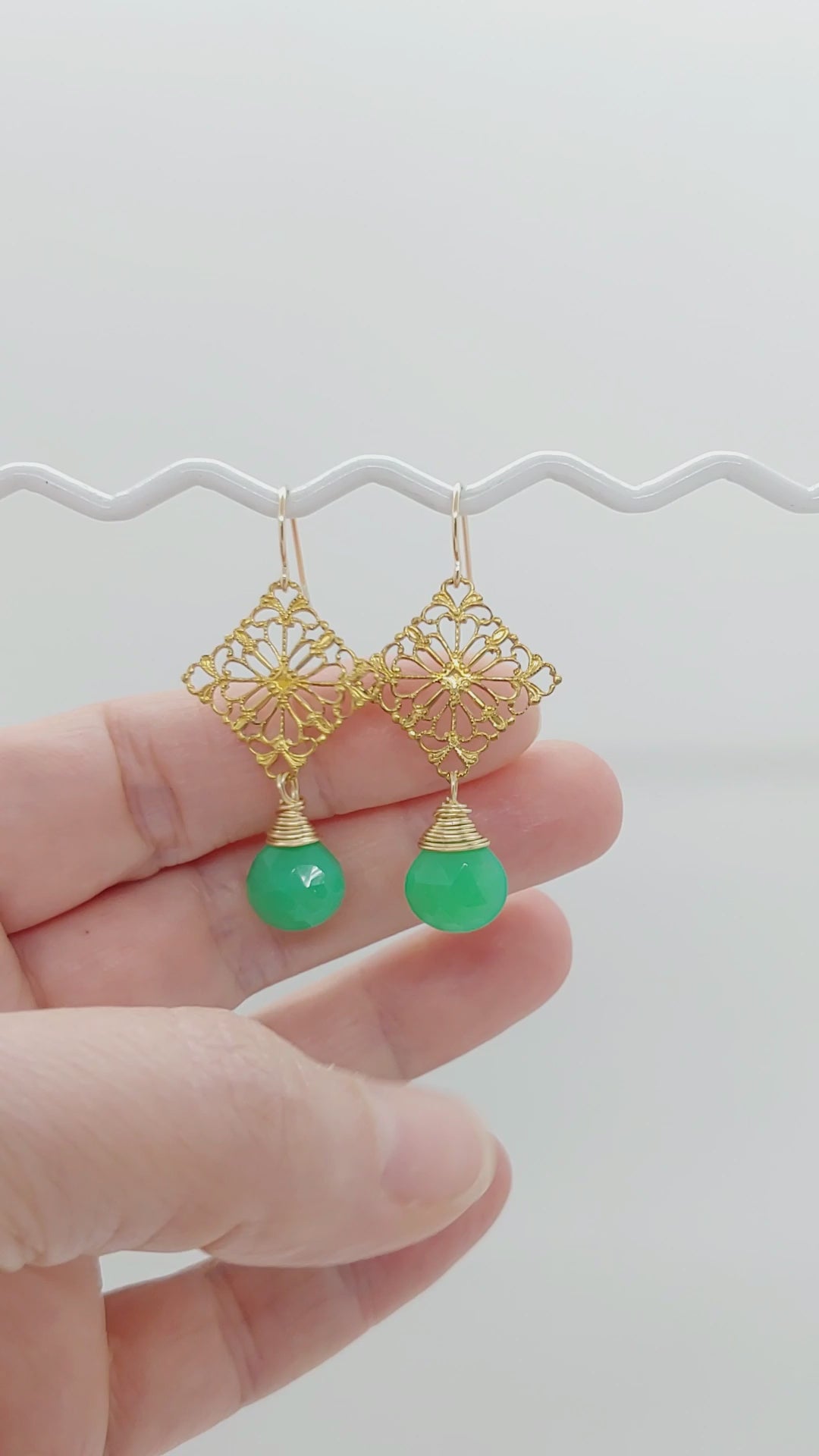 Chrysoprase earrings sales