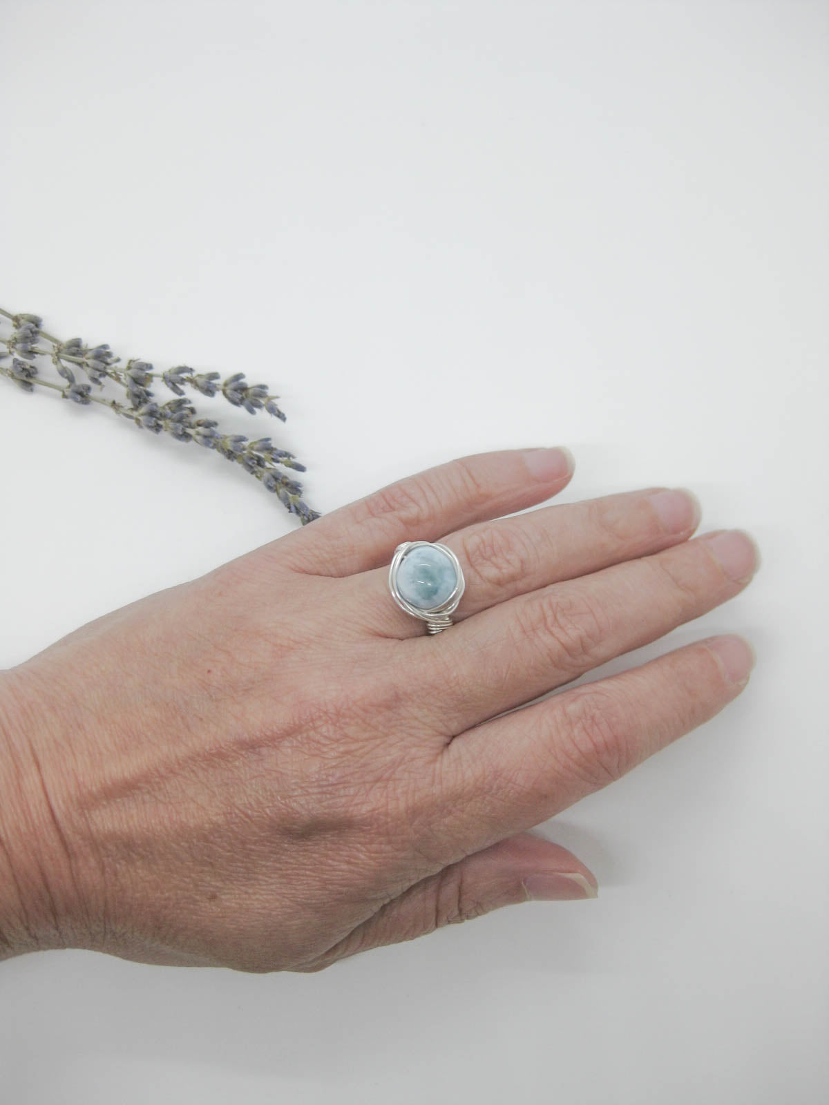 Calla : Larimar Ring - r66