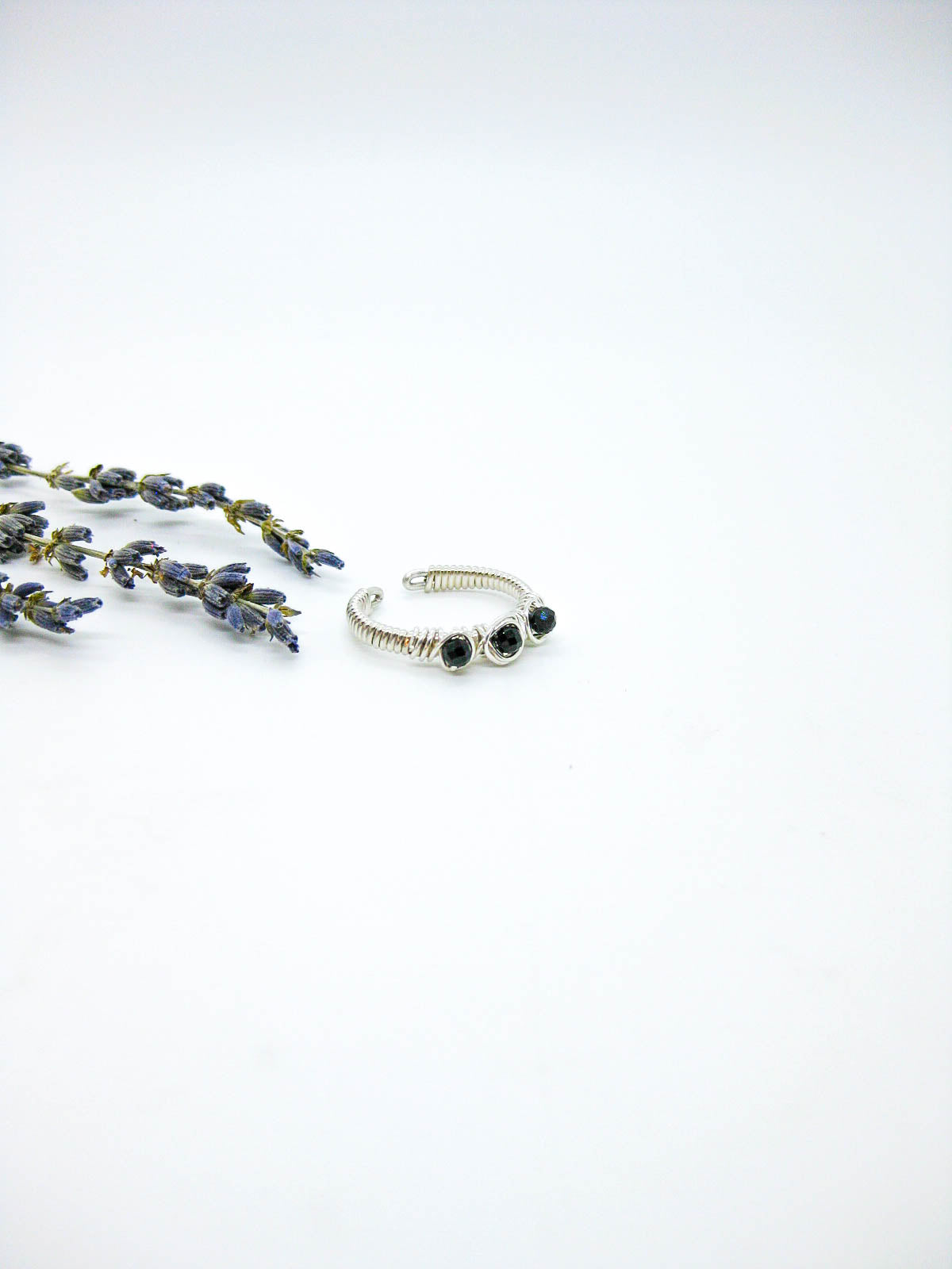 Hyacinth: Black Spinel Ring - r79